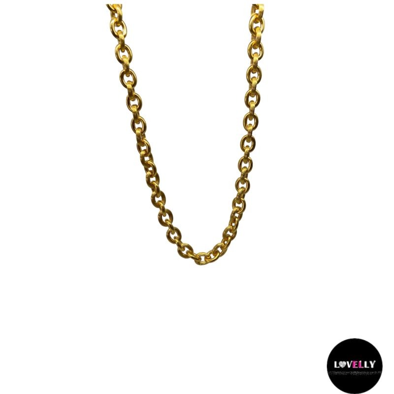 collier maille forçat 60cm en plaqué or-Lovelly Martinique