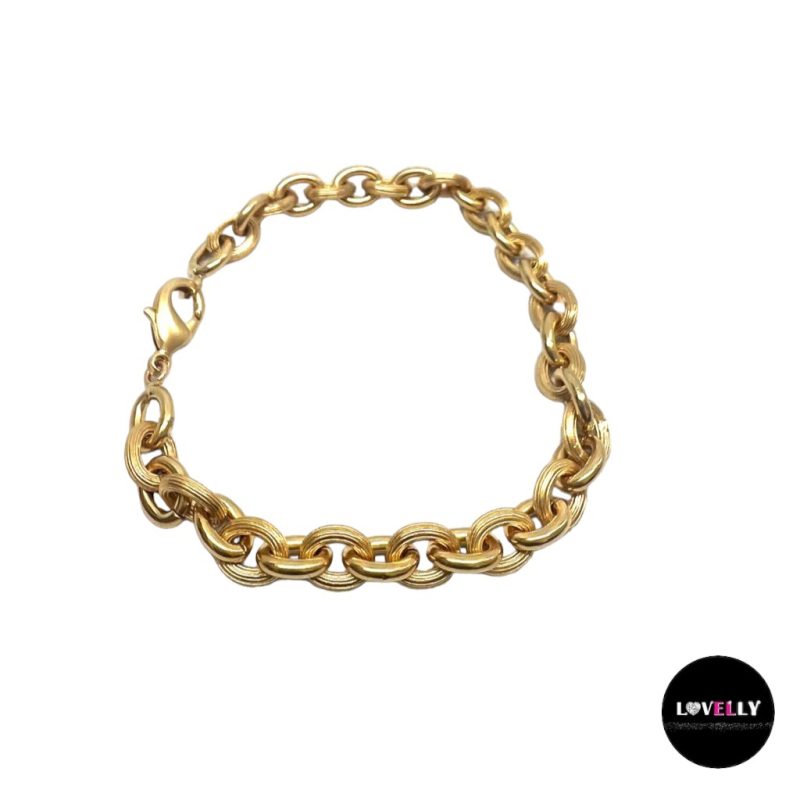 Bracelet maille forçat 21 cm en plaqué or-Lovelly Martinique