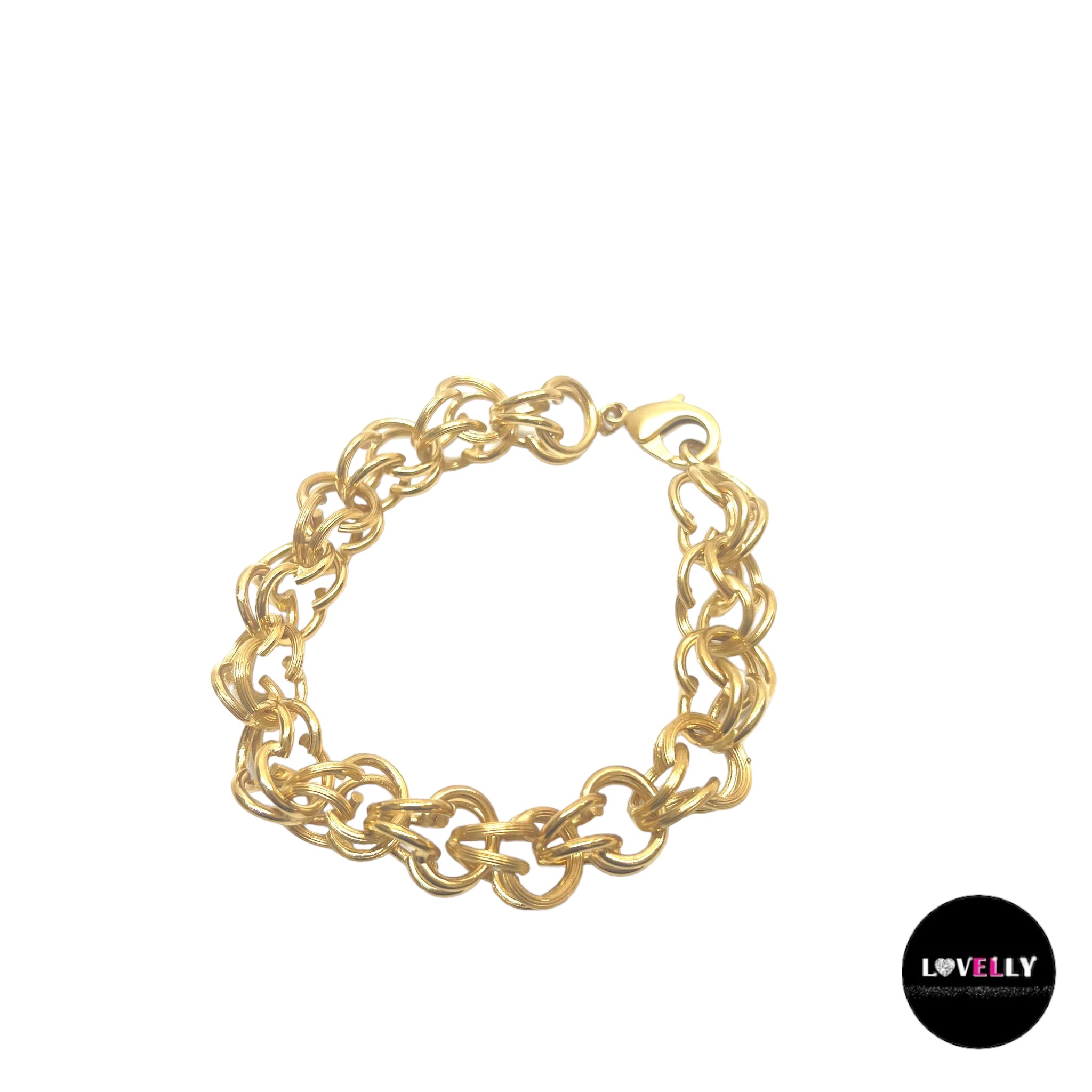 bracelet maille gros sirop 23cm en plaqué or -1 Bracelet maille gros sirop 23cm en plaqué or-Lovelly Martinique
