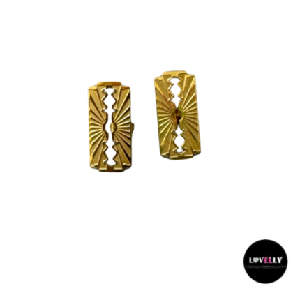 Boucles d’oreilles Lame ciselée en acier doré inoxydable