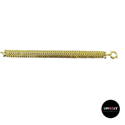 Bracelet maille cubaine multirangs l=13mm, disponible en 3 longueurs, en plaqué or